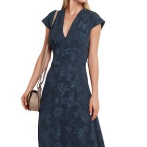 Paul & Joe Blue Floral Jacquard Midi Dress
